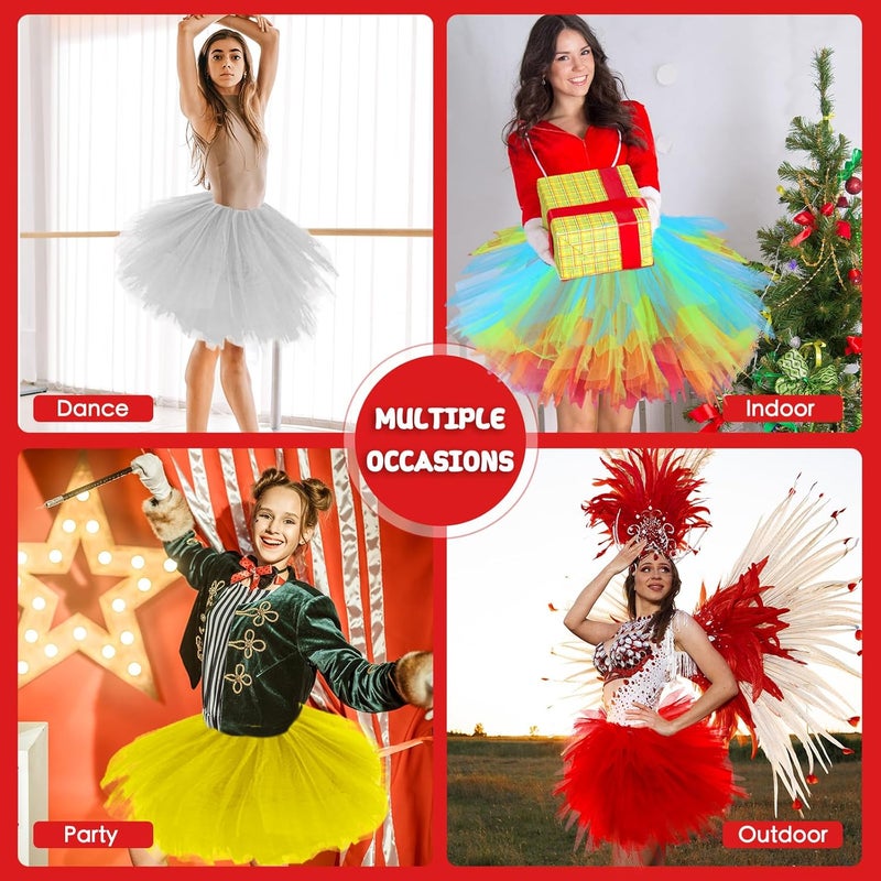 Fynnsure Tutu Skirts for Women 5 Layered Tutu 80s Outfit Adult Halloween Costume Women Tulle Skirt Puffy Skirts Dance Skirt - Image 2